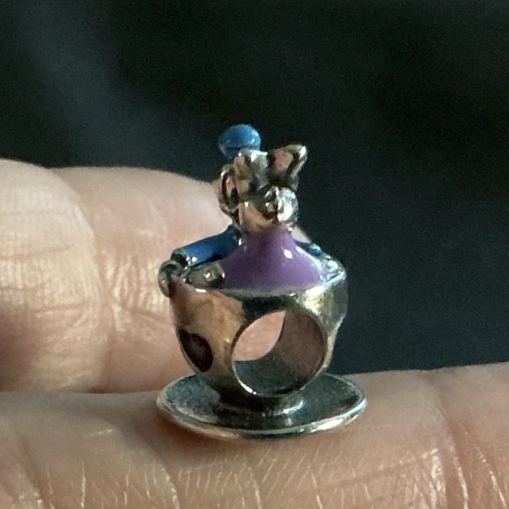 PANDORA Disney Parks Donald Daisy Duck Teacup Charm S925 ALE Sterling Silver